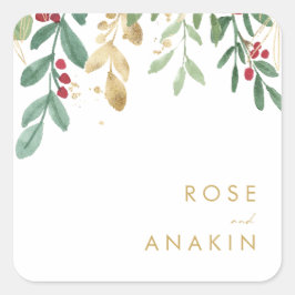 Moderne kerstgrenery | Witte envelop Vierkante Sticker