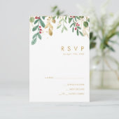 Moderne kerstgrenery | Witte RSVP-kaart RSVP Kaartje (Staand voorkant)