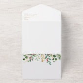 Moderne kerstgrenery | Witte zegels en verzenden All In One Uitnodiging (Buitenkant)