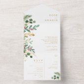 Moderne kerstgrenery | Witte zegels en verzenden All In One Uitnodiging (Binnen)