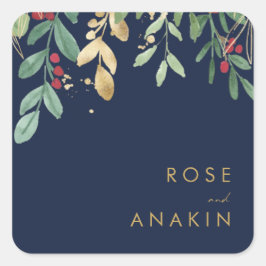 Moderne kerstgrenery | Zeeslagzegel Vierkante Sticker