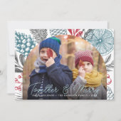 Moderne Kerstgroen Kerst Foto Feestdagenkaart (Voorkant)