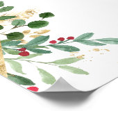 Moderne Kerstgroen | Wit gastenboek bord Poster (Hoek)
