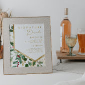 Moderne Kerstgroen | Witte Signature Drankjes Poster