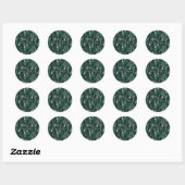 Moderne Kerstgroene&Gouden Bomen Sticker (Vel)