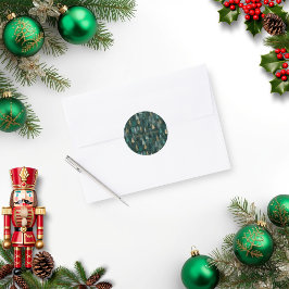 Moderne Kerstgroene&Gouden Bomen Sticker