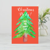 Moderne kerstgroene partij en rode partij kaart (Staand voorkant)