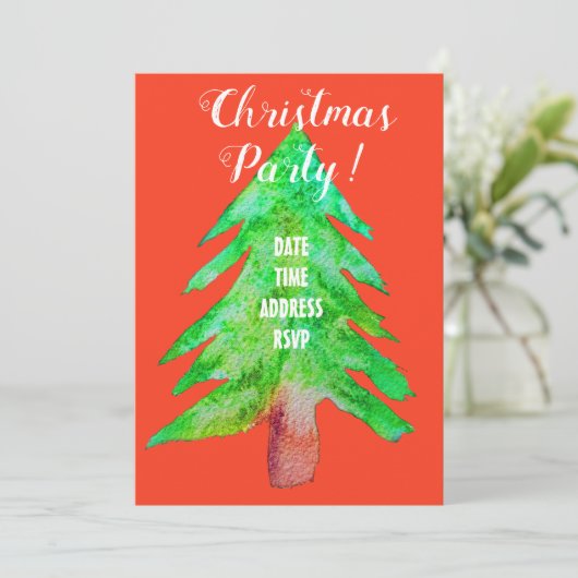 Moderne kerstgroene partij en rode partij kaart (Staand voorkant)