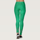 Moderne kerstgroene rendierdames leggings (Achterkant)
