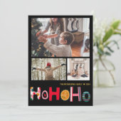 Moderne Kerstgroet 3 Foto  Feestdagenkaart (Staand voorkant)