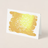 Moderne kerstgroet foto en goudfolie Kaart (Voorkant)