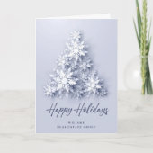 Moderne Kerstgroet met Sneeuwvlokken voor Zakelijk Feestdagen Kaart (Voorkant)