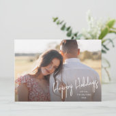 Moderne Kerstgroet Script Simpele Foto Feestdagenkaart (Staand voorkant)