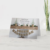 Moderne kersthaard niet-fotofeestdag Kaart (Voorkant)