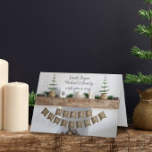 Moderne kersthaard niet-fotofeestdag Kaart