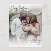 Moderne kersthandgeschreven script, volledige foto feestdagenkaart (Voorkant)