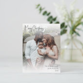 Moderne kersthandgeschreven script, volledige foto feestdagenkaart (Staand voorkant)