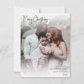 Moderne kersthandgeschreven script, volledige foto feestdagenkaart (Voorkant)