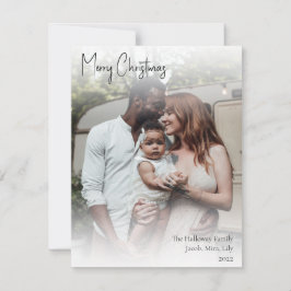 Moderne kersthandgeschreven script, volledige foto feestdagenkaart