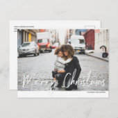Moderne kersthandschriftenfoto briefkaart (Voorkant / Achterkant)