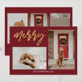 Moderne Kersthond Foto Feestdagenkaart (Voorkant / Achterkant)