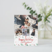 Moderne kerstinklage met meerdere foto's feestdagenkaart (Staand voorkant)