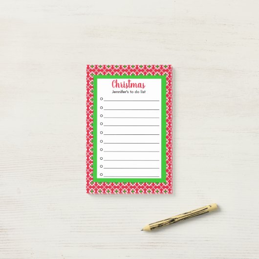 Moderne kerstinkopen om een lijst te maken post-it® notes (Op bureau)