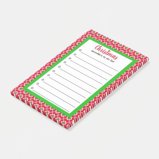 Moderne kerstinkopen om een lijst te maken post-it® notes (Schuin)