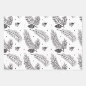 Moderne kerstinpakken voor zwarte en witte pensele inpakpapier vel (Voorkant 3)