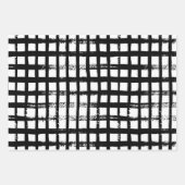 Moderne kerstinpakken voor zwarte en witte pensele inpakpapier vel (Voorkant 2)