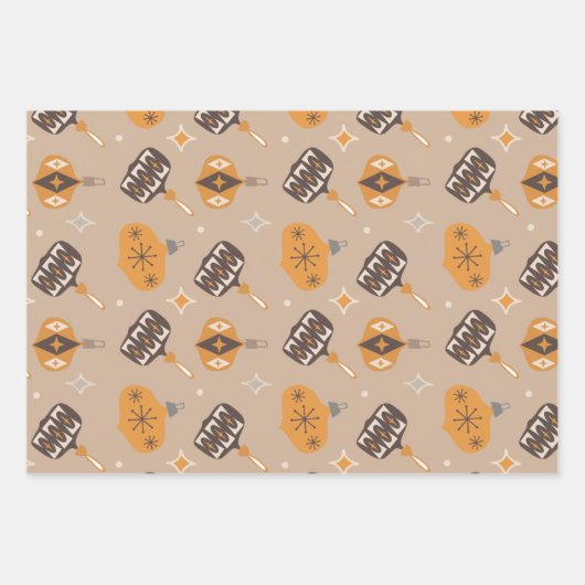 Moderne kerstinpakpapierbladen uit de middeleeuwen inpakpapier vel (Voorkant 3)