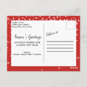 Moderne kerstinsteekfoto's rood Briefkaart (Achterkant)