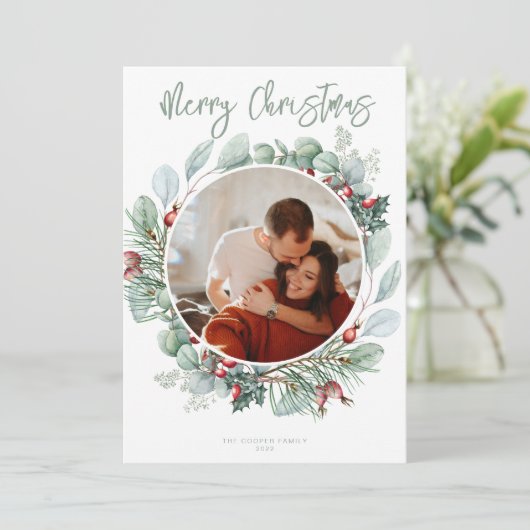 Moderne kerstkaart (Staand voorkant)