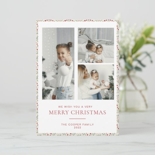 Moderne kerstkaart (Staand voorkant)