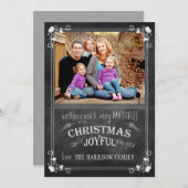 Moderne kerstkaart en nieuwjaarsfotokaart (Voorkant / Achterkant)