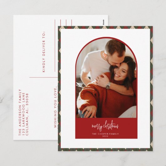 Moderne kerstKaart Feestdagenkaart (Voorkant / Achterkant)