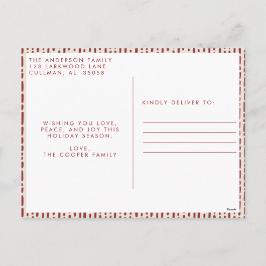 Moderne kerstKaart Feestdagenkaart (Achterkant)