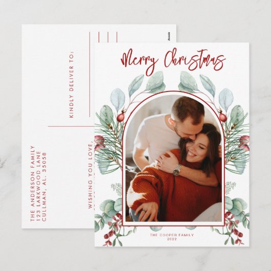 Moderne kerstKaart Feestdagenkaart (Voorkant / Achterkant)