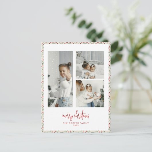 Moderne kerstkaart feestdagenkaart (Staand voorkant)