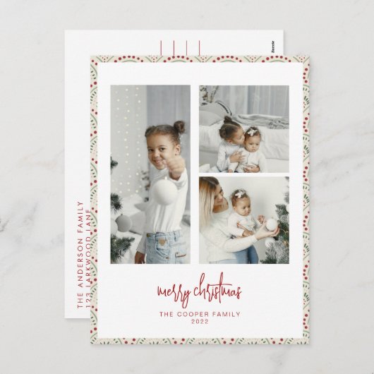 Moderne kerstkaart feestdagenkaart (Voorkant / Achterkant)