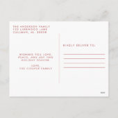 Moderne kerstkaart feestdagenkaart (Achterkant)