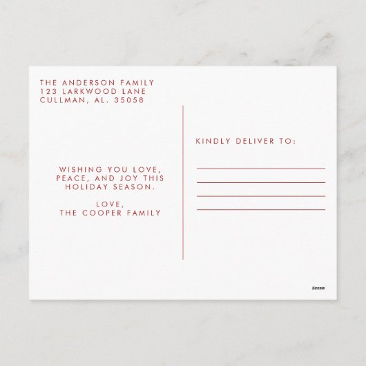 Moderne kerstkaart feestdagenkaart (Achterkant)