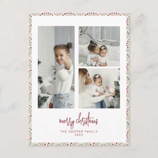 Moderne kerstkaart feestdagenkaart (Voorkant)