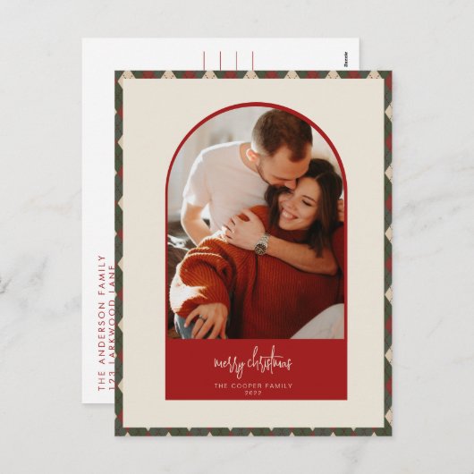 Moderne kerstKaart Feestdagenkaart (Voorkant / Achterkant)