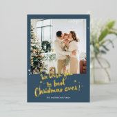 Moderne Kerstkaart Folie Feestdagenkaart (Staand Voorkant)