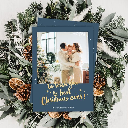 Moderne Kerstkaart Folie Feestdagenkaart