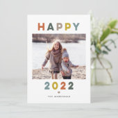 Moderne kerstkaart gelukkig nieuwjaar 2022 (Staand voorkant)