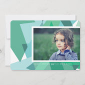 Moderne kerstkaart in groen en blauw (Voorkant)