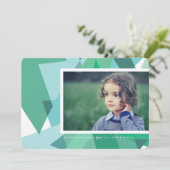 Moderne kerstkaart in groen en blauw (Staand voorkant)