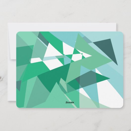 Moderne kerstkaart in groen en blauw (Achterkant)